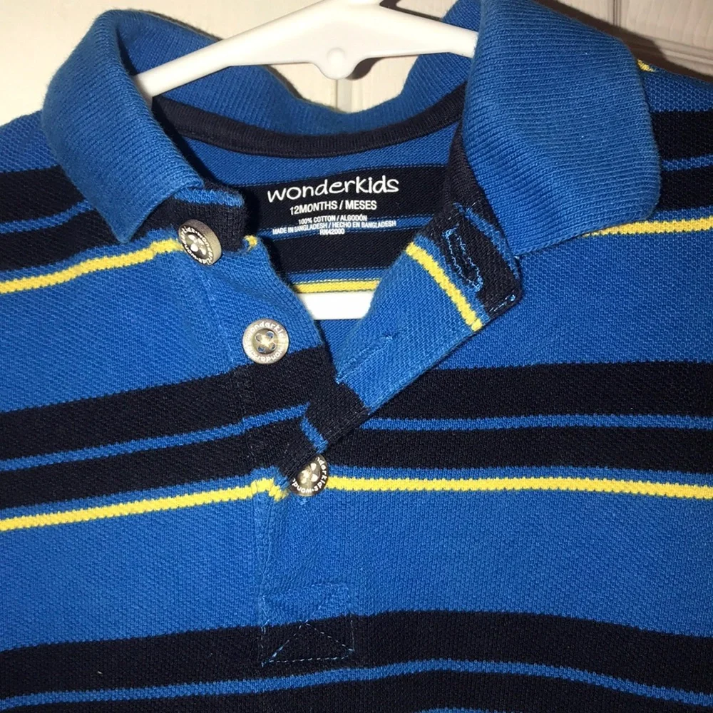 Infant Boy’s Striped Polo Onesie